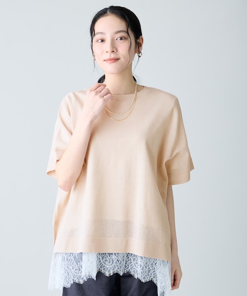 リネンブレンドボクシーニット