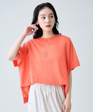 リネンブレンドボクシーニット