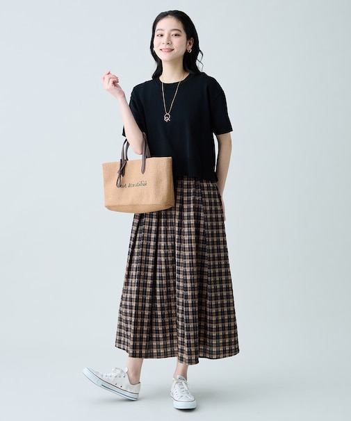 【2SET】ニット×チェックスカートセット