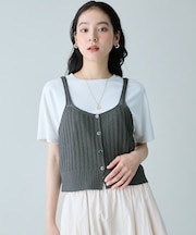 リネンライクレーシーニットビスチェ