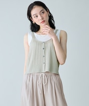 リネンライクレーシーニットビスチェ