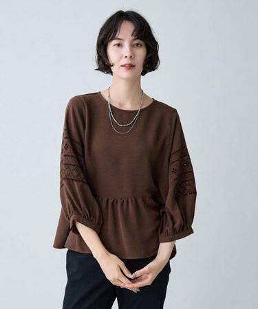 刺繍スリーブブラウス
