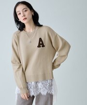 スウェットライクイニシャルニット