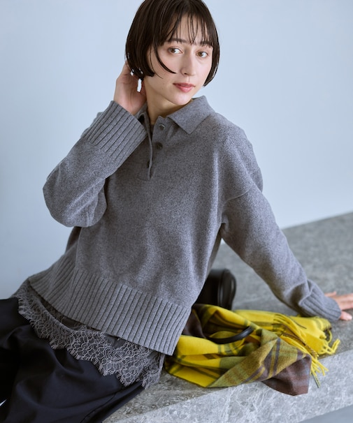 【WEB＆一部店舗限定】モールポロカラーニット