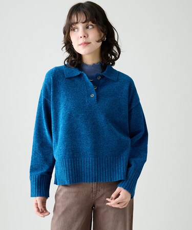 【WEB＆一部店舗限定】モールポロカラーニット