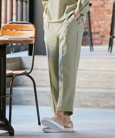 【洗える】ミディツイル パンツ