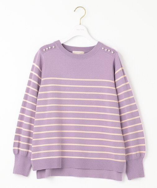 【Oggi1月号掲載】ショルダーパール調 ニット