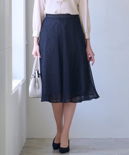 【洗える】レーシーミルフィーユ スカート
