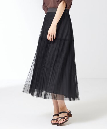 【美人百花7月号掲載】プリーツチュールティアード スカート