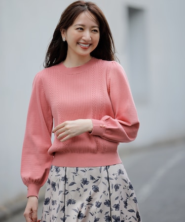 【CICA加工】ケーブルポイント ニット