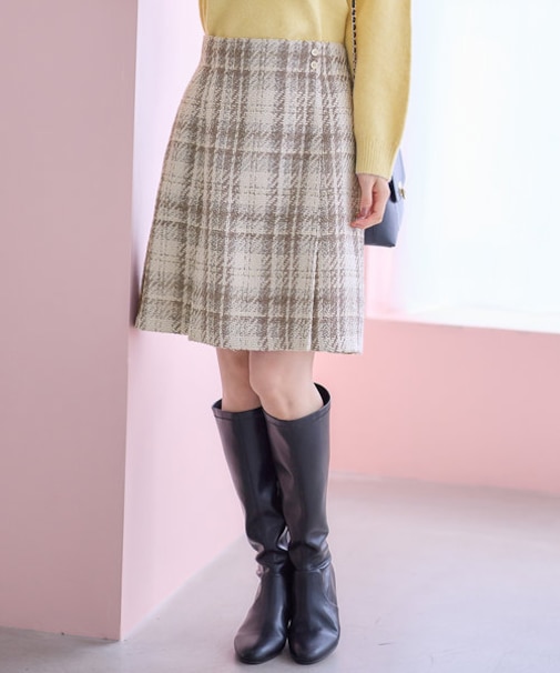 ファジーチェック ミニスカート