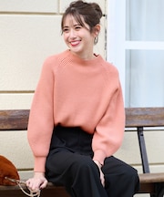 【大人百花掲載 ヨンアさん着用】冬のシャルマン ラグランスリーブ ニット