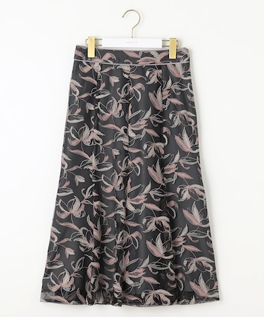 【洗える】バイカラーエンブロイダリー スカート