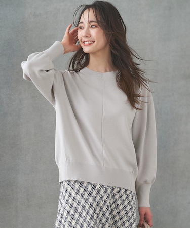 【洗える】フロントライン ニット