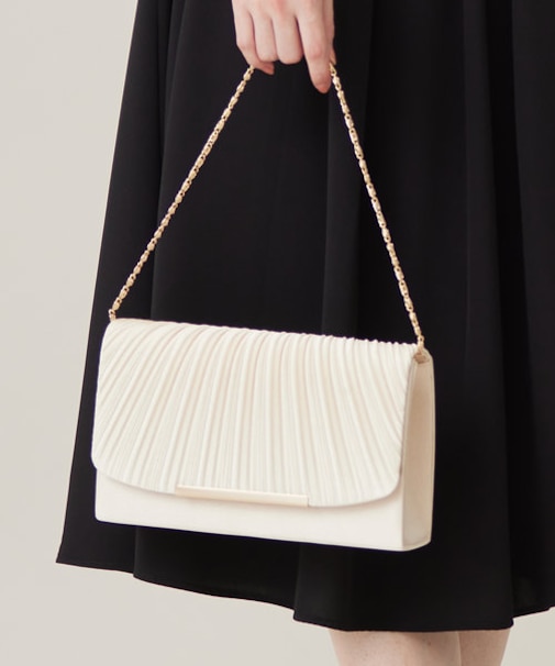 【2WAY】ギャザープリーツパーティ バッグ