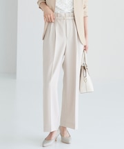 【洗える】ドライオックスタック ワイドパンツ