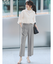 【洗える】ドライオックスタック ワイドパンツ