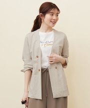 【洗える】ノーカラーライト ジャケット