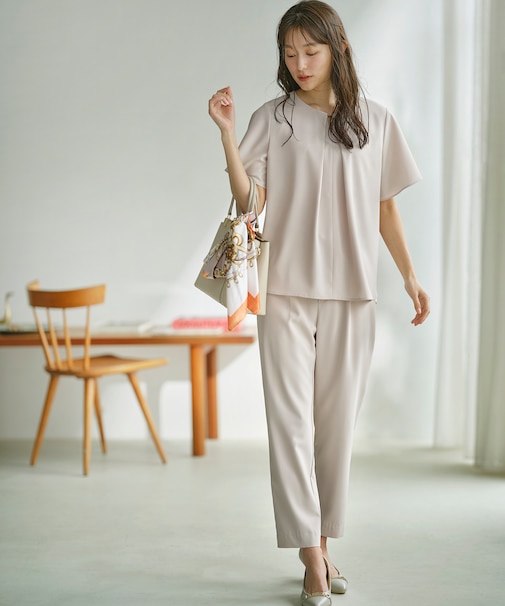 【接触冷感・UVカット・吸水速乾】サラキレイ テーパード パンツ