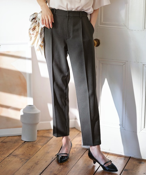 セットアップ対応】ビューティーツイルストレッチ テーパードパンツ