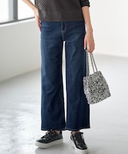 【洗える】セミワイド デニムパンツ