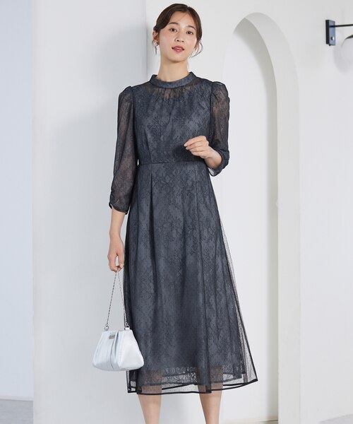 洗える】 ドットチュールレース ドレス｜エニィスィスの通販