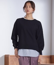 【洗える】シャツコンビレイヤード カットソー