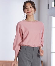 【CICA加工・選べる9色展開】クルーネックバックスリット ニット