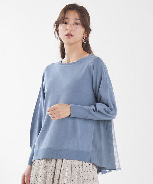 【WEB・一部店舗限定】バックチュールコンビ ニット