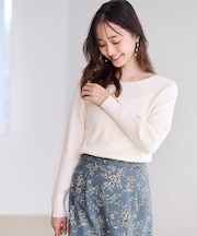 【ウールブレンドシリーズ】ベースネックリブコンビ ニット