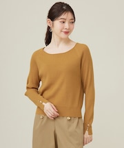 【ウールブレンドシリーズ】ベースネックリブコンビ ニット