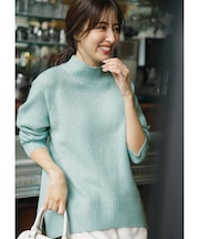 【洗える】ハイネックラグラン ニット