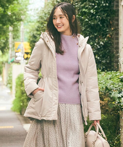 【撥水・洗える】2WAYドロストフーディミドル ダウン