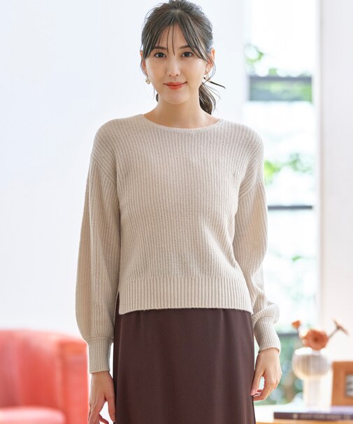 【洗える】エアリーアンゴラブレンド ニット