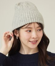リブカラーミックス ニット帽