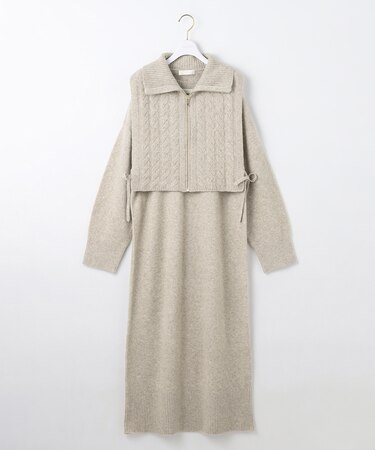【2WAY】ケーブルベストSETニット ワンピース