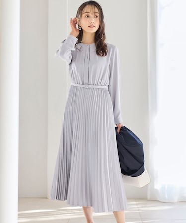 【洗える】ノーブルプリーツ ワンピース