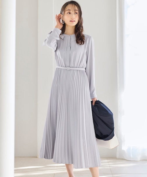 【洗える】ノーブルプリーツ ワンピース