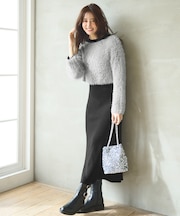 【2SET】シャギー ニット × ワンピース セット