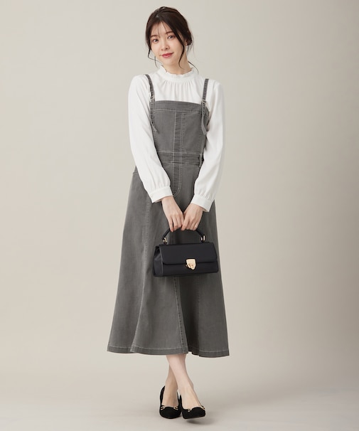 【洗える】ストレッチライトデニム ワンピース