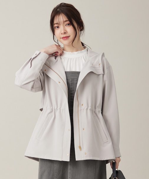 【撥水・UVカット・洗える】フーデットハーフ コート