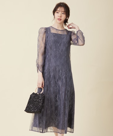 【Lily Calin】クラシックナローレース ドレス