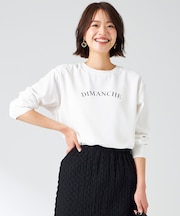 【洗える】2wayストレッチジョーゼットロゴ ロンT