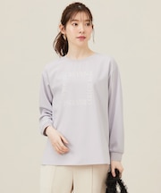 【洗える】2wayストレッチジョーゼットロゴ ロンT