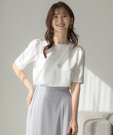 【洗える】サテン プルオーバー