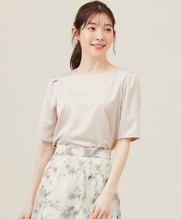 【洗える】サテン プルオーバー