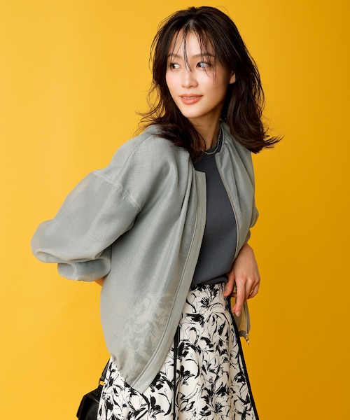 自由区　【洗える】シアーメモリー ブルゾン 洗える】シアーメモリー ブルゾン / 自由区 | ファッション通販