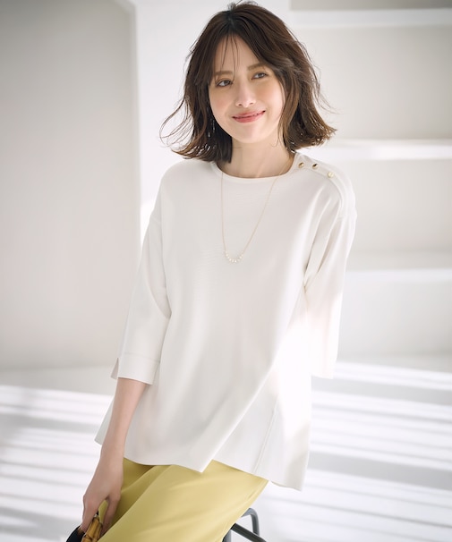 【UVカット・洗える】フレアニット チュニック