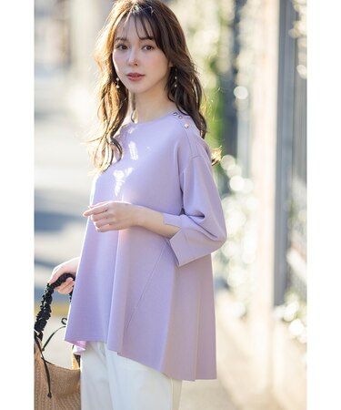 【UVカット・洗える】フレアニット チュニック