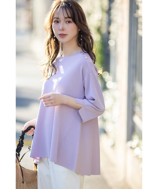 【UVカット・洗える】フレアニット チュニック